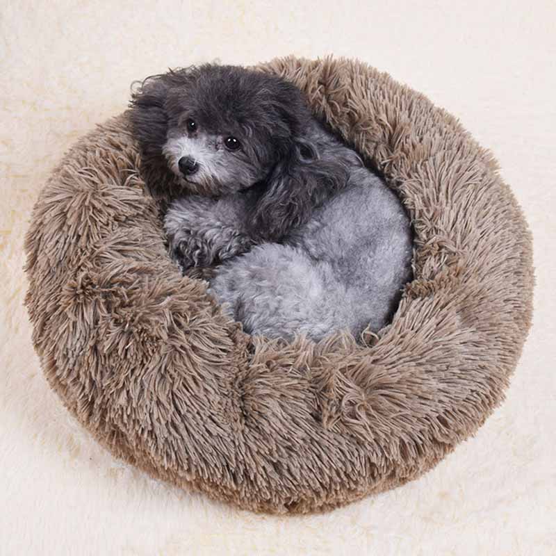 Round Plush Cat Bed Small Dog Bed