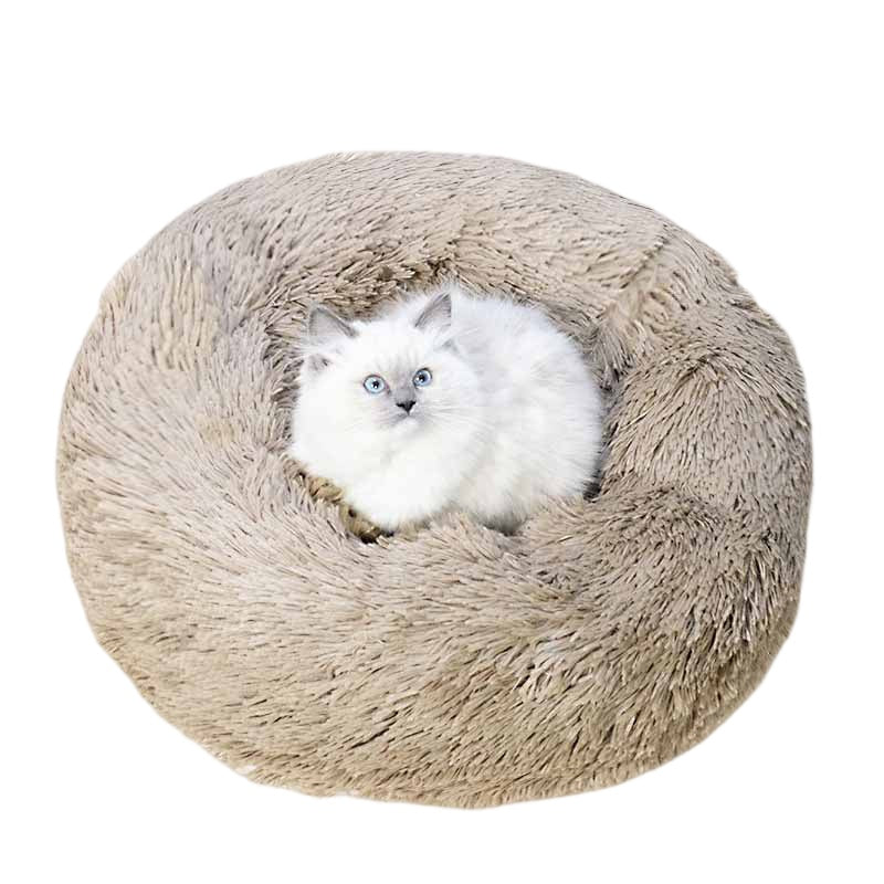 Round Plush Cat Bed Small Dog Bed
