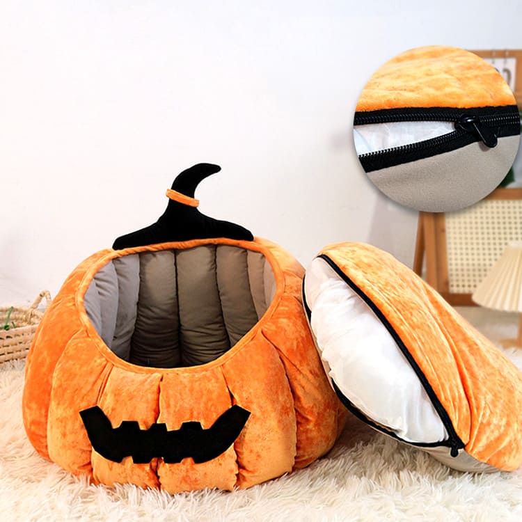 Halloween Pumpkin Cat Bed