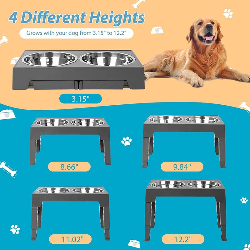 Adjustable Elevated Dog Feeder