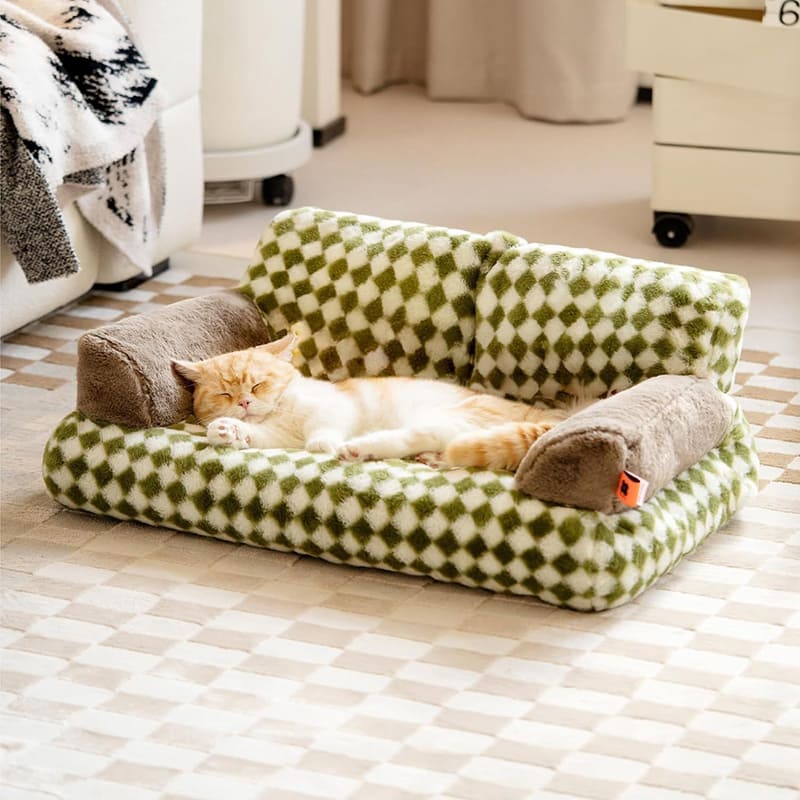 Plush Sofa Cat Bed